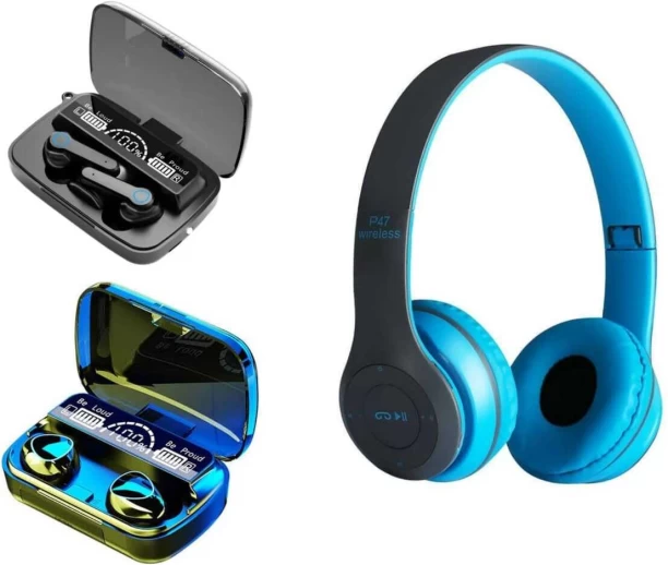UG HEADPHONES P47 Wireless Headphones with M10 And M19 Earbuds Bluetooth Headset
