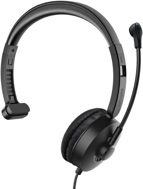 Astrum USB Mono Headset with boom Mic for Gaming and Chat - HU620 Wired Headset