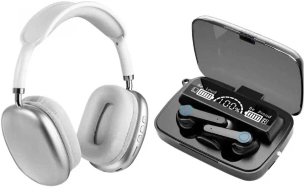 BT COMBOS P9 Headphones with Wireless High Quality M19 Earbuds Combo Bluetooth Headset
