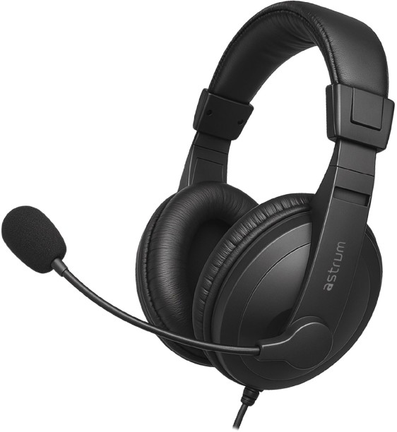 Astrum Over-Ear Headset with Mic & Dual 3.5mm Aux Jacks -HS120 Wired Headset