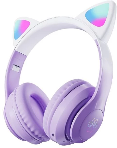 SUPER E Aerbes AB-D517 Cuffie Stereo Bluetooth Cat Ear Headphone With RGB Bluetooth & Wired Headset