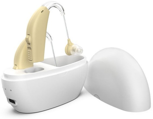 Fariedl Hearing aids for the elderly, rechargeable hearing amplifier with noise reduction, adjustable volume control, pair of hearing aids with charging case Wireless without Mic Headset