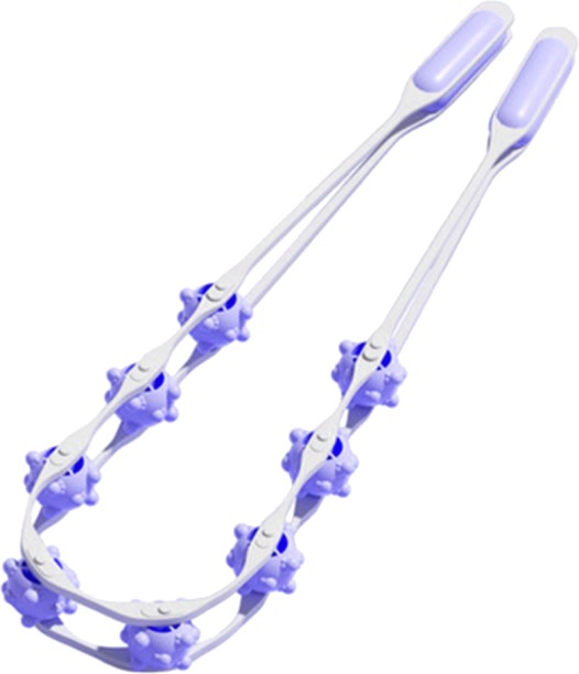 ALANES Multifunction Soft Belt Design Handheld Back Pull Roller Massager - Blue