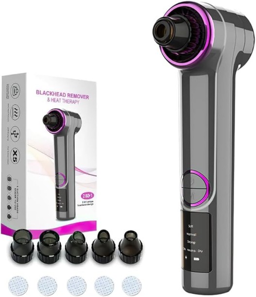 RAR Blackhead Remover Pore Vacuum,Facial Pore Cleaner, 5 Suction Power Blackhead Remover Pore Vacuum, USB Rechargeable Facial Pore Cleaner Kit, Multifunctional Cleaning Instructment