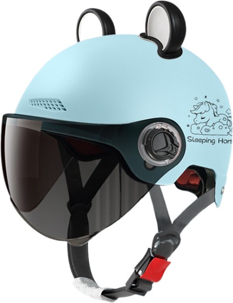 OLOEY Adorable motorcycle helmet with ears Cycling Half Face Helmet