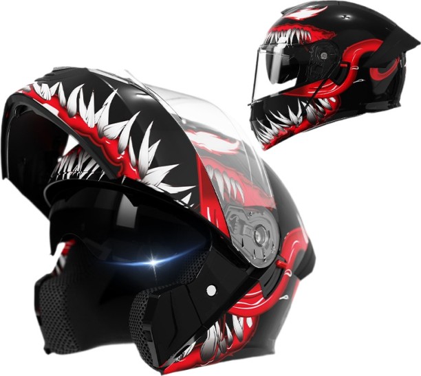 AXK Motorcycle Helmet with Flip-Up Visor Unisex All-Season Motorcycle Helmet Cycling Flip-up Helmet