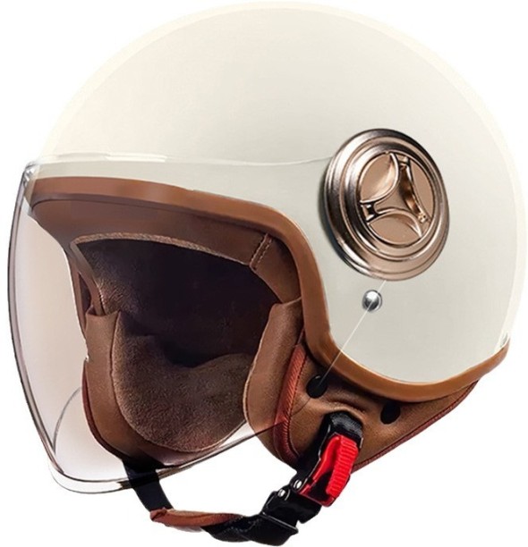 OLOEY Vintage Women's Helmet Motorbike Full Face Helmet