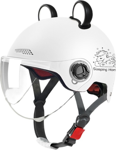 OLOEY Adorable motorcycle helmet with ears Cycling Half Face Helmet