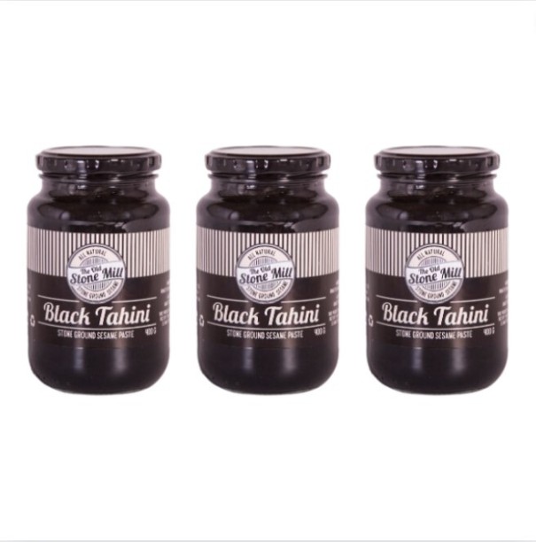 Th Old Stone Mill Black Tahini Stone Ground Sesame Paste 400g - Pack of 3