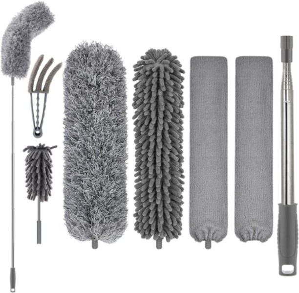 SHEIKHS Microfiber Duster Cleaning Kit with Extension Pole 7 Pieces Home  Duster