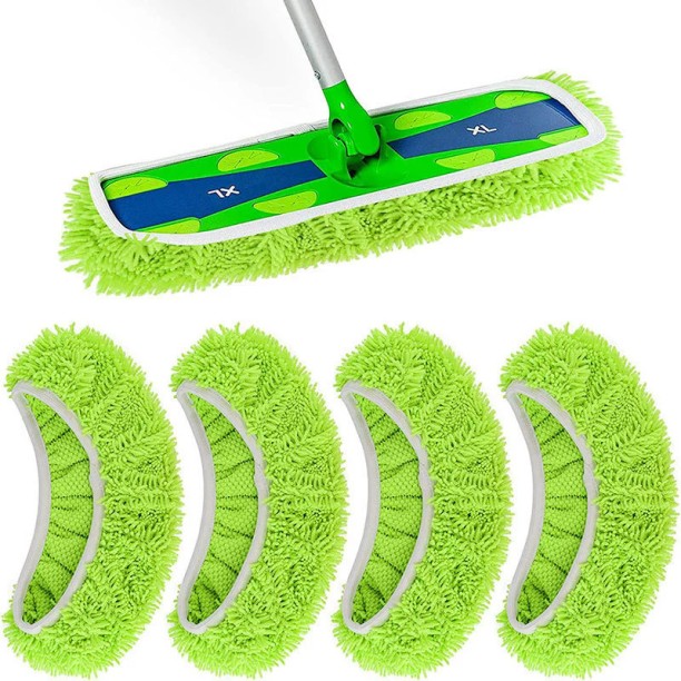 marevic 4Pack Reusable Microfiber Mop Pads for Sweeper,Dry Sweeping Cloths,Washable Microfiber Wet Mopping Cloth Refills(Mop is Not Included) Home  Mop Set