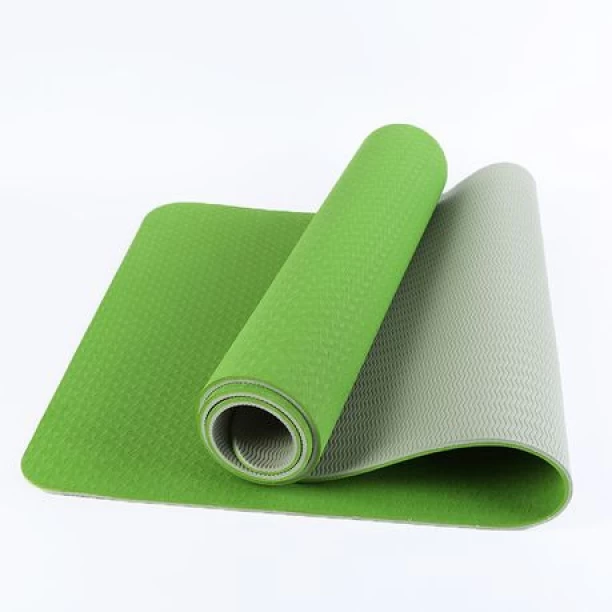 SA TRADE Yogi Eco-Friendly Non-Slip TPE Double Sided Yoga Mat - Gym Accessory - Green & Grey Home Gym Combo