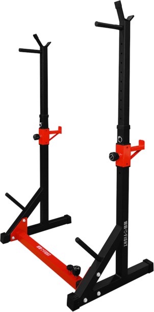 1818 Fight 2 Post Adjustable Squat Rack + Barbell Storage + Safety Spotters Home Gym Combo