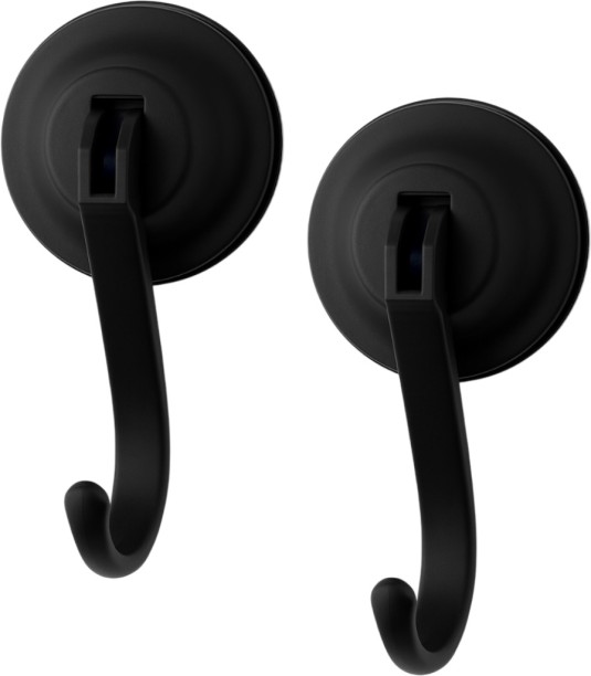 Bathlux Bathroom Wall Suction Hook Black 2 Pack 2
