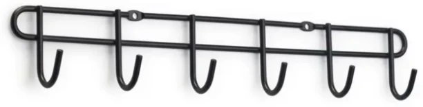 Shopcom 6 Hook Utility Rack, Black 6