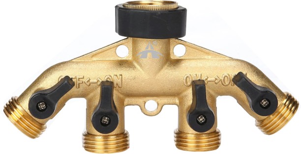 ALANES 4 Way Garden Hose Splitter Watering Tap Connector Distributor Hose Connector