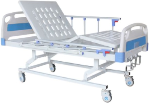 Better Buys 3 Crank Aluminium Medical Hospital Bed with Mattress & Driprod Manual Hospital Bed
