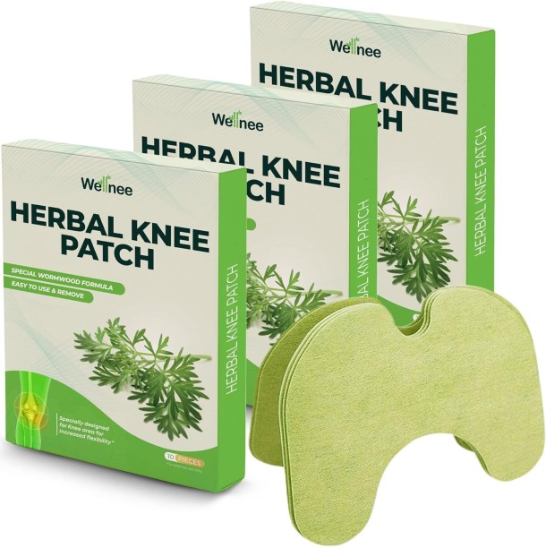 Loznron Original Herbal Knee Patch - Wellknee Plaster for Knee Support & Muscle Pain - Maximum Strength for a Temporary Relief - Adhesive Heat Patches Made with Natural Herbs for Wellness (30 Pads) 1 Pack