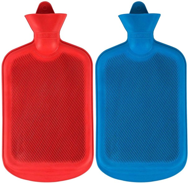 HA SA Pack of 2 Multicolour Water-Filled Hot Water Bottles 2 L Hot Water Bag