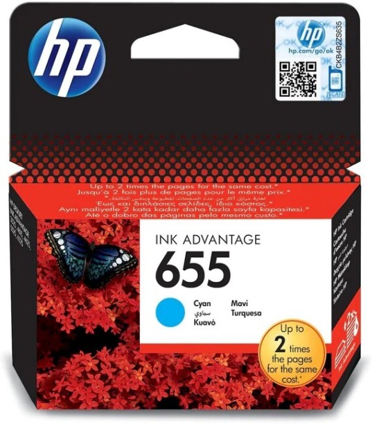 HP 655 Original Cyan Ink Cartridge