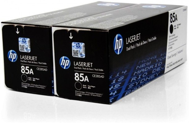 HP Genuine CE285A 85A 2PC Print Cartridge (1,600 pages) Black Twin Pack Ink Toner Powder