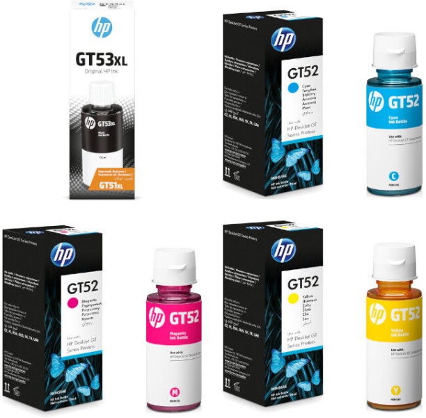 HP GT52,53 Black and Tri Colour Combo Pack Ink Bottle