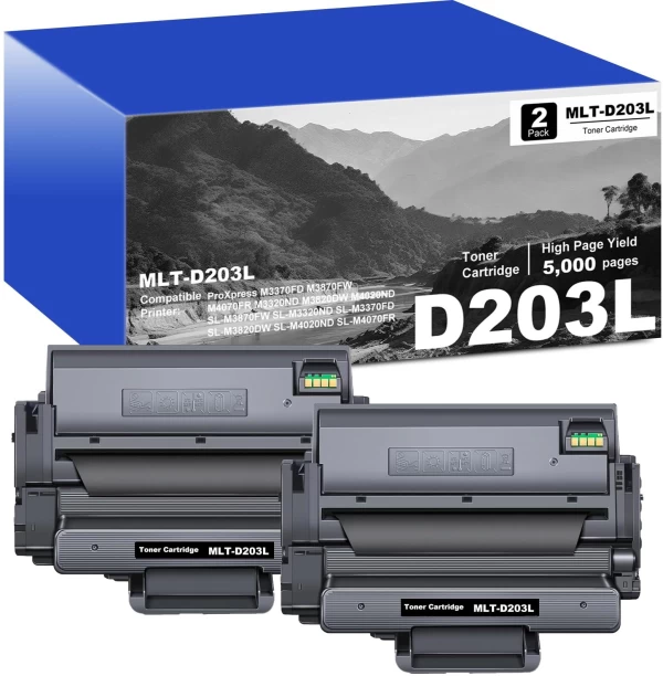 Samsung MLT-D203L SU899A x2 High Yield Compatible Cartridge-Colorink Quest Black Twin Pack Ink Toner