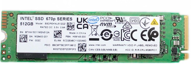 Intel 512 GB SSD (SSDPEKNW512GZL)