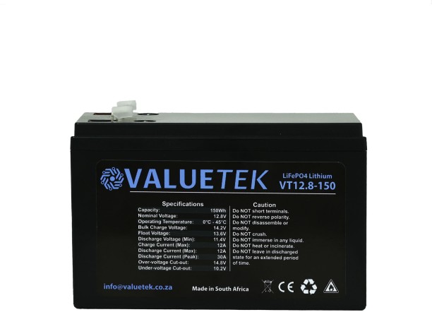 Valuetek 12V 12Ah Alarm / Gate / CCTV Lithium (12V 7Ah Upgrade) Sealed Inverter Battery