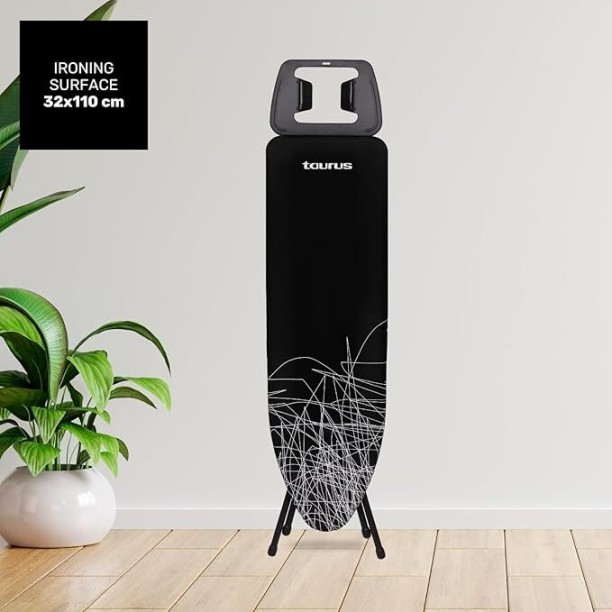Taurus Mesh Top Powder Coat Black 110 X 32cm "Argenta Black" Ironing Board