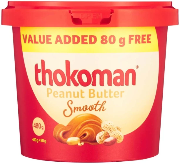 Thokoman Peanut Butter Smooth (400g+80g Free) 480 g