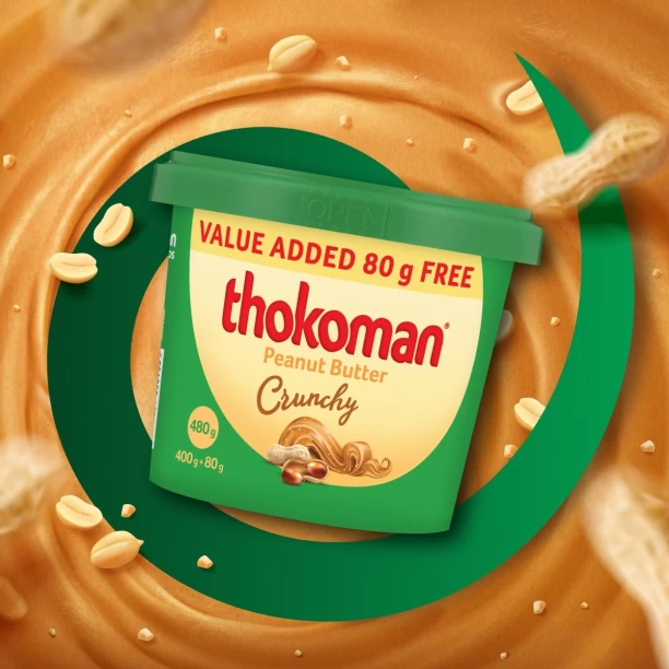 Thokoman Peanut Butter Crunchy (6 x 400g+80g Free) 480 g