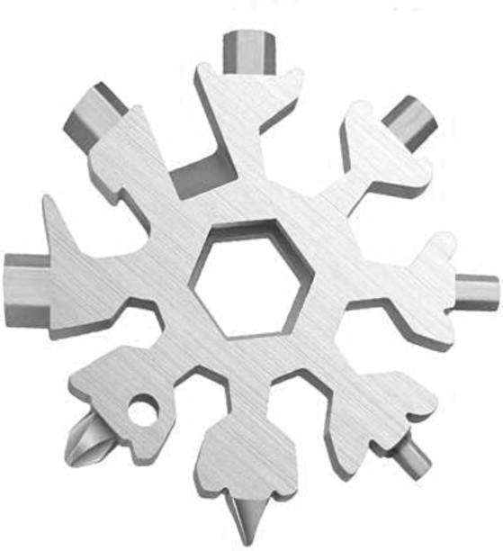 Generic 18 in 1 Stainless Steel Snowflake Multi Tool Key Chain