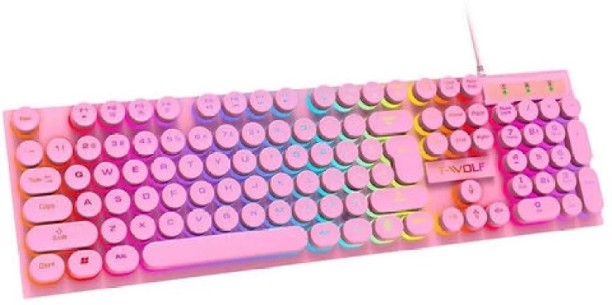 T-Wolf Retro Punk Rainbow Gaming Keyboard T-80 Twolf Gaming Keyboard