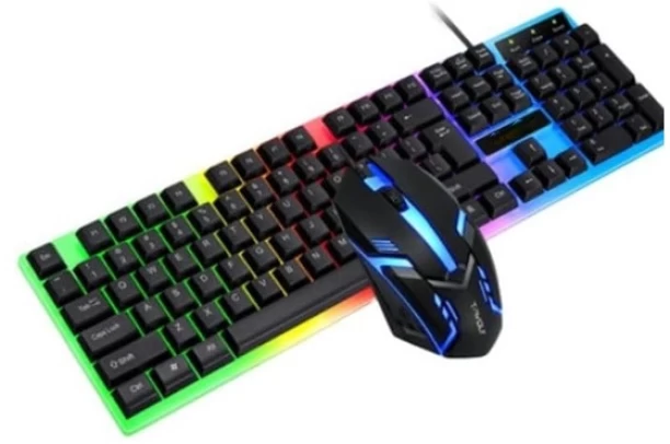 pandi Rainbow Backlit Gaming Keyboard and Mouse set TF230 Gaming Keyboard