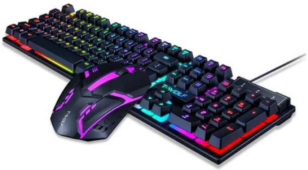 PANDI Gaming Rainbow Backlit Keyboard and Mouse set TF200 Gaming Keyboard