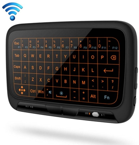 H18+ 2.4GHz Mini Wireless Keyboard Full Touchpad with 3-Level Adjustable Backlight(Black) Multi-device Keyboard