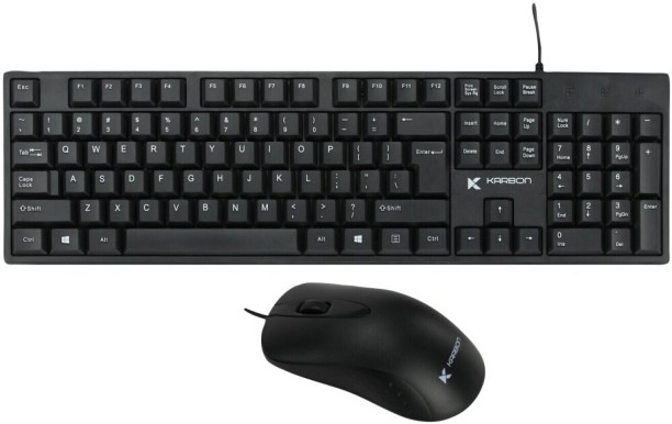 Karbon Electronic Wired Keyboard and Mouse Combo Multi-device Keyboard