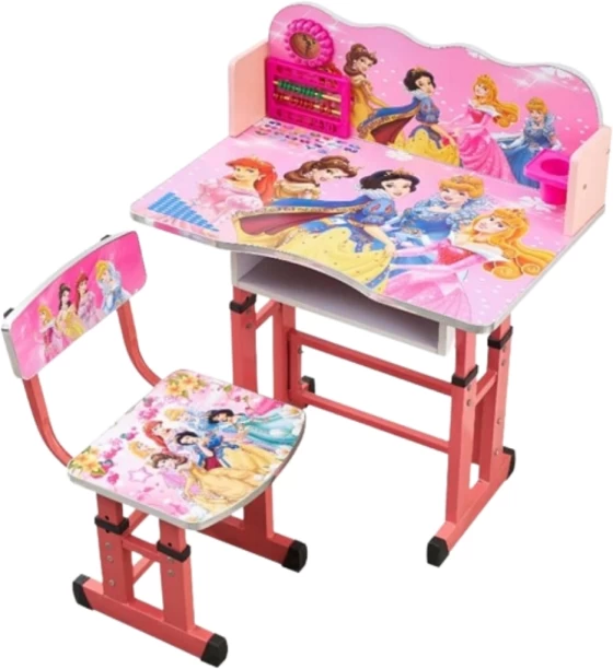 Generic Animation Princesses Kids Chair And Metal Study Table