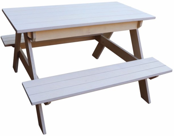 Taimico Table and Bench 1-5 years Engineered Wood Picnic Table