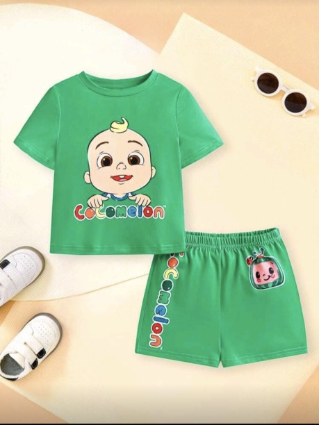 Tirhano Baby Boys & Baby Girls Cocomelon Casual T-shirt Shorts
