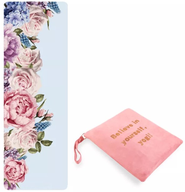 IS Foldable High Quality Suede Yoga Mat Microfiber Eco Friendly Anti Slip Yoga Kit