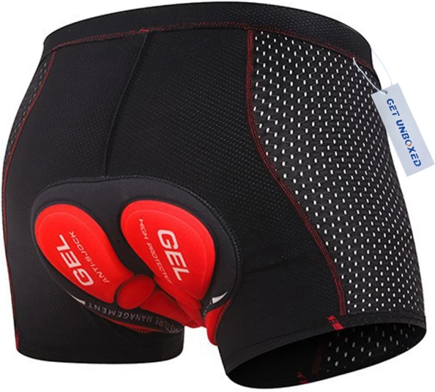 ALANES Men's Cycling Underwear with 3D Padded Gel (Red) - Size:M Cycling Kit