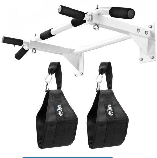 HOME GYM Pull Up Bar V2 - with Short Ab Swing - 1818 Fitness - White Golf Kit