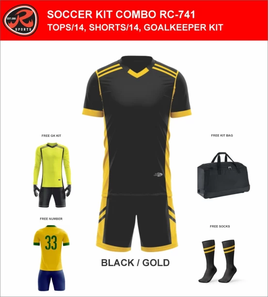 Ronex Soccer Kit-Full Team Combo Rc-741 (Adult) Football Kit