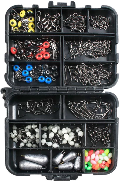 ALANES 177 Piece Fishing Accessories Kit Jig Hooks Fishing Sinker Tackle Set Fishing Kit