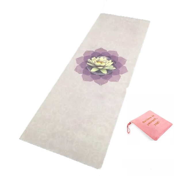 LM Fitness Mat Microfibre Foldable Travel Washable Suede Rubber Yoga Mat Yoga Kit