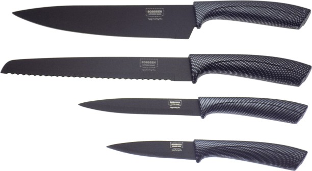 HomewareOnline 3 Piece Stainless Steel, Plastic Chefs, Utility, Multipurpose 4pcs Knife Set Plastic Handle