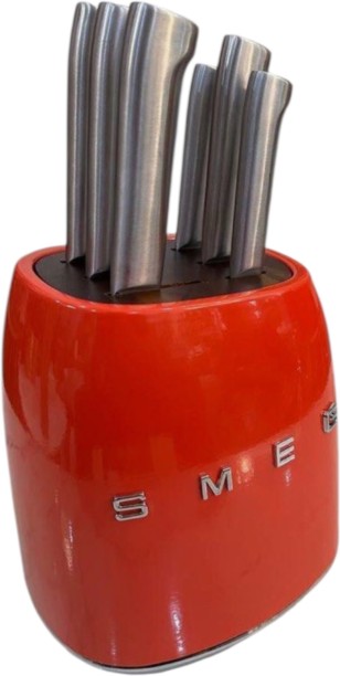 Smeg 7 Piece Stainless Steel Multipurpose Knife Block Set