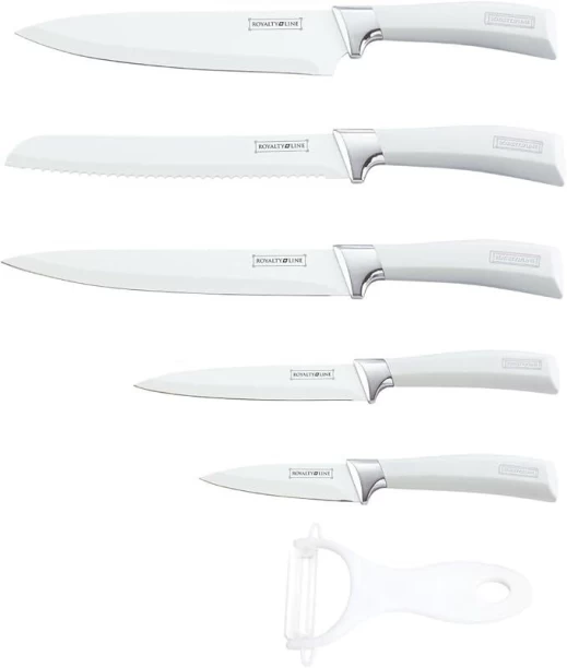 Royalty Line 5 Piece Stainless Steel Bread, Chefs, Utility, Paring, Multipurpose RL-NL5W